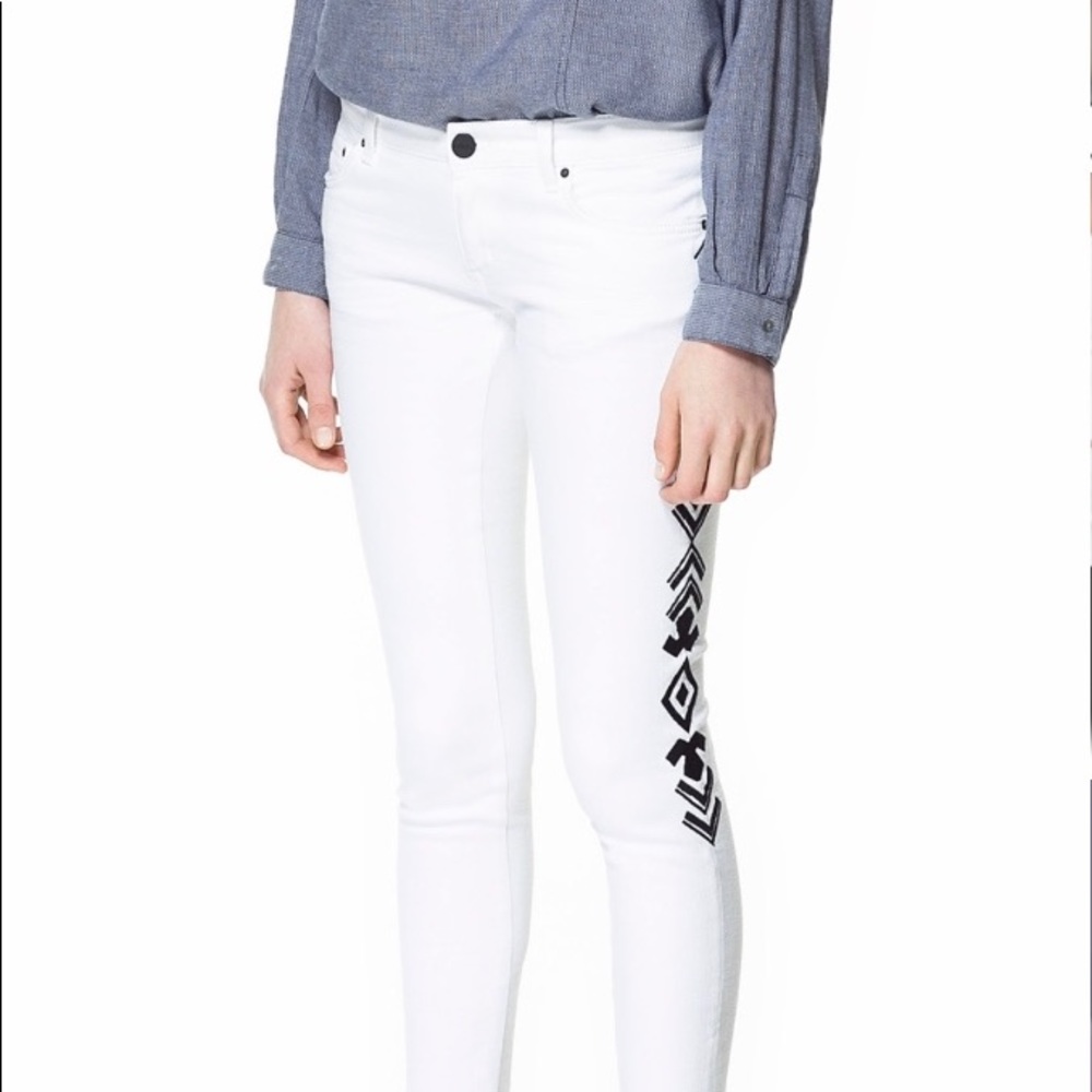 Zara Embroidered Jeans
